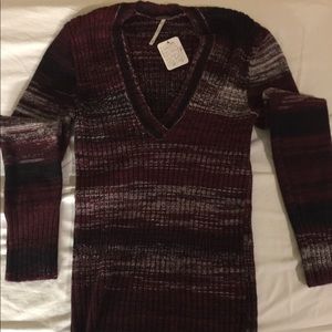Beautiful Free People Sweater.  NWT Wine colored.